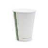 Lebomló teás pohár, papír és PLA, 3,4 dl, fehér | 50 db/csomag