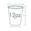 Lebomló teás pohár, papír és PLA, 3,4 dl, fehér | 50 db/csomag