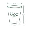 Lebomló kávés pohár, papír és PLA, 2,3 dl, fehér | 50 db/csomag
